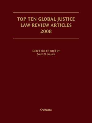 cover image of Top Ten Global Justice Law Review Articles 2008